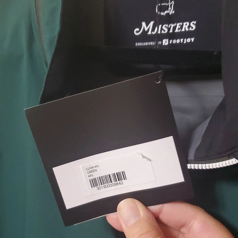 Masters FootJoy Size 4X Zip Up Rain Jacket With Hood NEW Golf Green Black - Picture 7 of 15